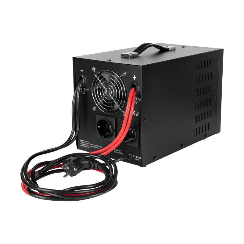 Zasilacz awaryjny KEMOT PROsinus-2000 przetwornica z czystym przebiegiem sinusoidalnym i funkcją ładowania 12V 230V 2000VA/1200W