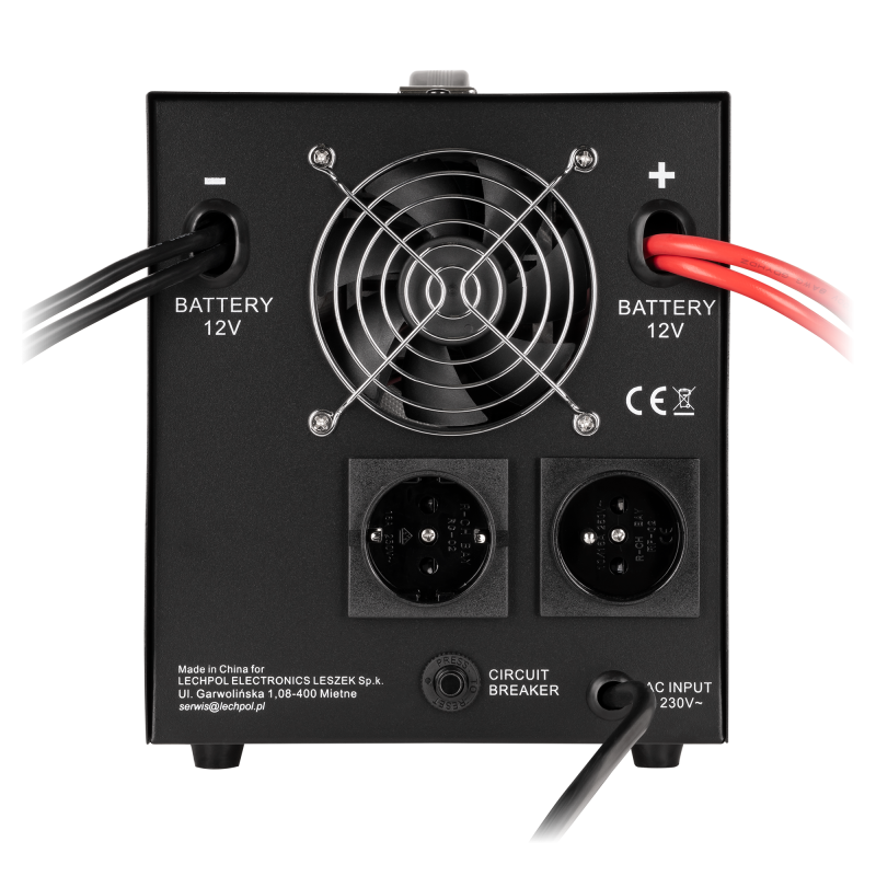 Zasilacz awaryjny KEMOT PROsinus-2000 przetwornica z czystym przebiegiem sinusoidalnym i funkcją ładowania 12V 230V 2000VA/1200W