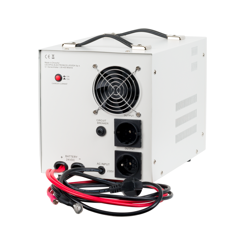 Zasilacz awaryjny KEMOT PROsinus-2000/24 przetwornica z czystym przebiegiem sinusoidalnym i funkcją ładowania 24V 230V 2000VA/14