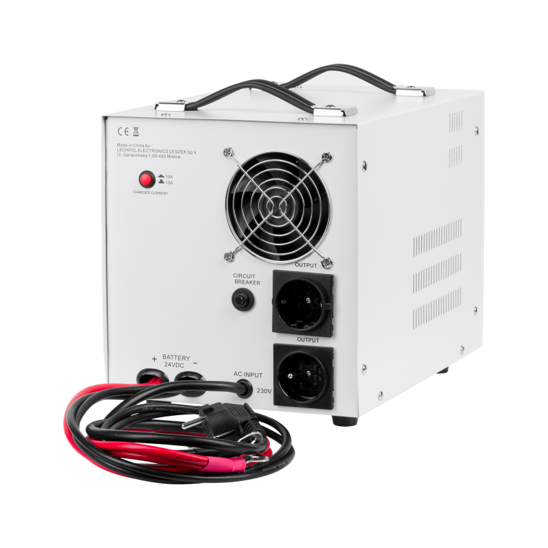 Zasilacz awaryjny KEMOT PROsinus-2600/24 przetwornica z czystym przebiegiem sinusoidalnym i funkcją ładowania 24V 230V 2600VA/18