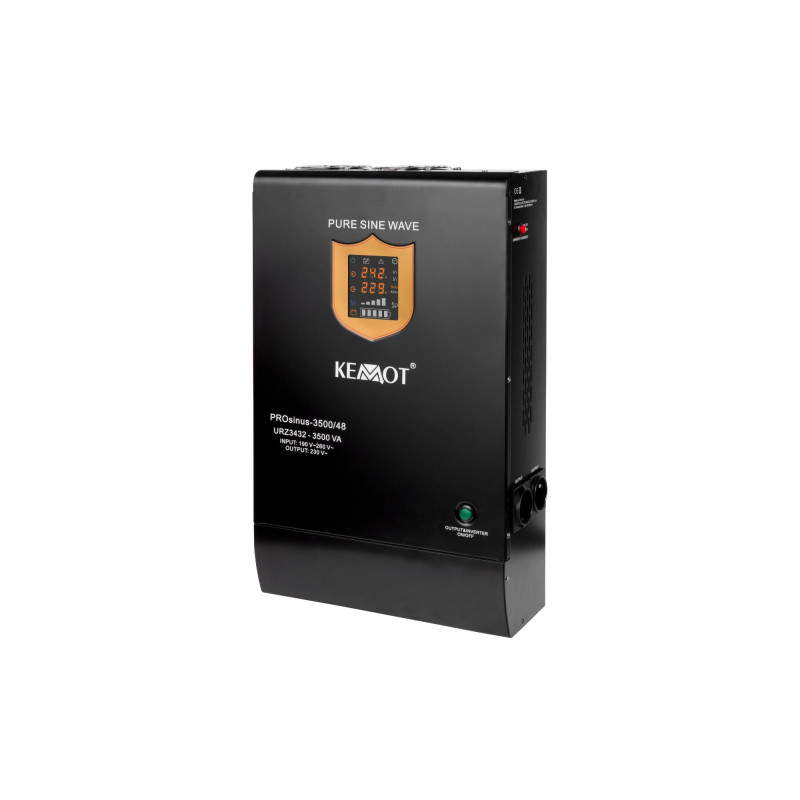 Zasilacz awaryjny KEMOT PROsinus-3500/48 przetwornica z czystym przebiegiem sinusoidalnym i funkcją ładowania 48V 230V 3500VA/24