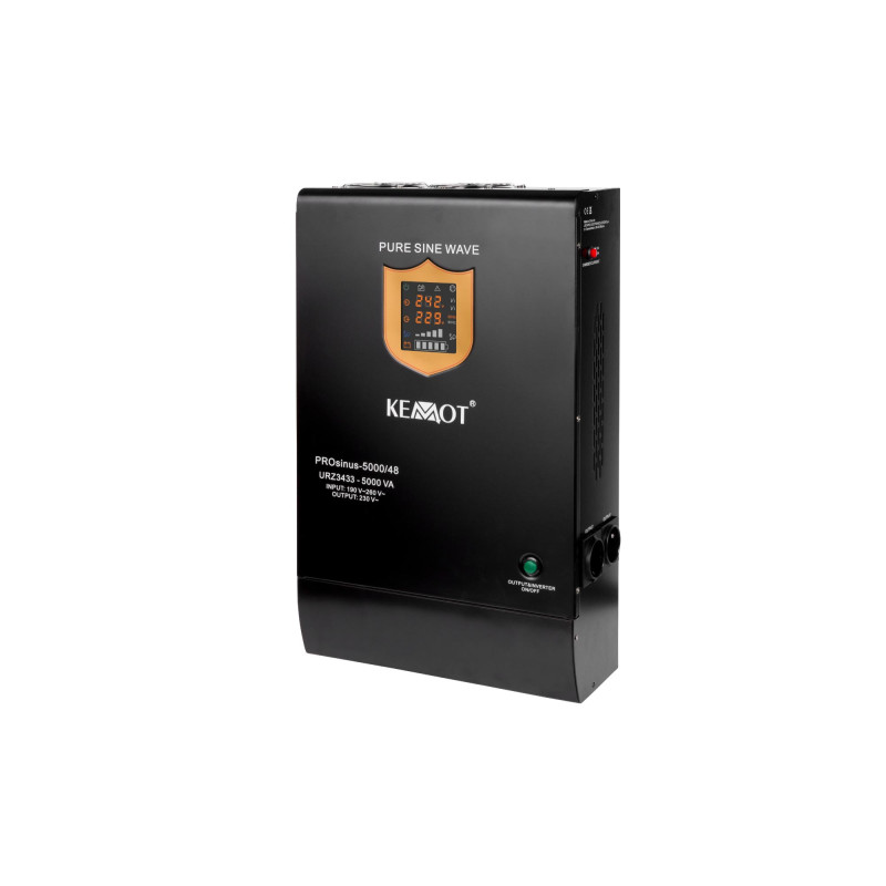 Zasilacz awaryjny KEMOT PROsinus-5000/48 przetwornica z czystym przebiegiem sinusoidalnym i funkcją ładowania 48V 230V 5000VA/35