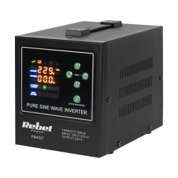 Zasilacz awaryjny Rebel POWER-800-LFP4 - przetwornica z czystym przebiegiem sinusoidalnym i funkcją ładowania 12V 230V 800VA/500