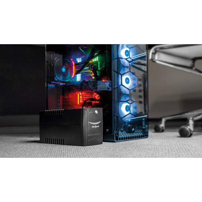 Zasilacz awaryjny UPS REBEL model Micropower 800 ( offline, 800VA / 480W , 230 V , 50Hz )