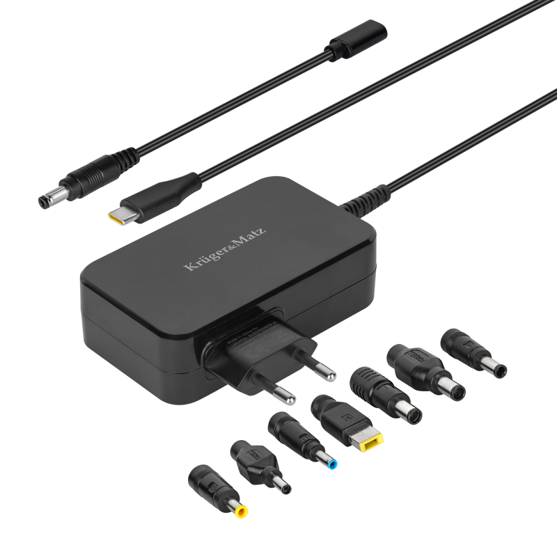Zasilacz uniwersalny Kruger&Matz 90W z funkcją Power Delivery 7 końcówek