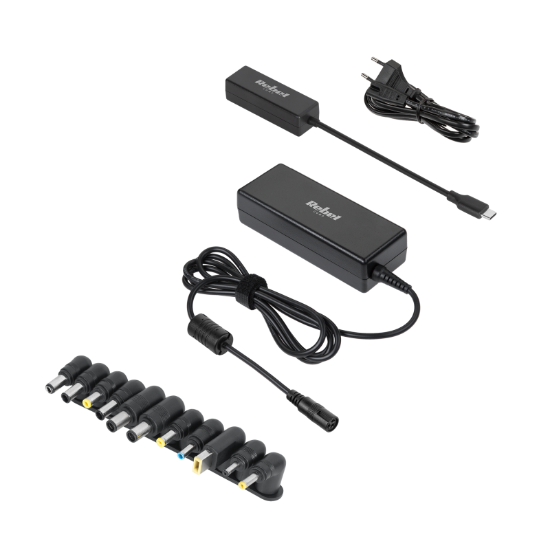 Zasilacz uniwersalny Rebel 12 końcówek 90 W 15-20 V automatyczny z funkcją Power Delivery