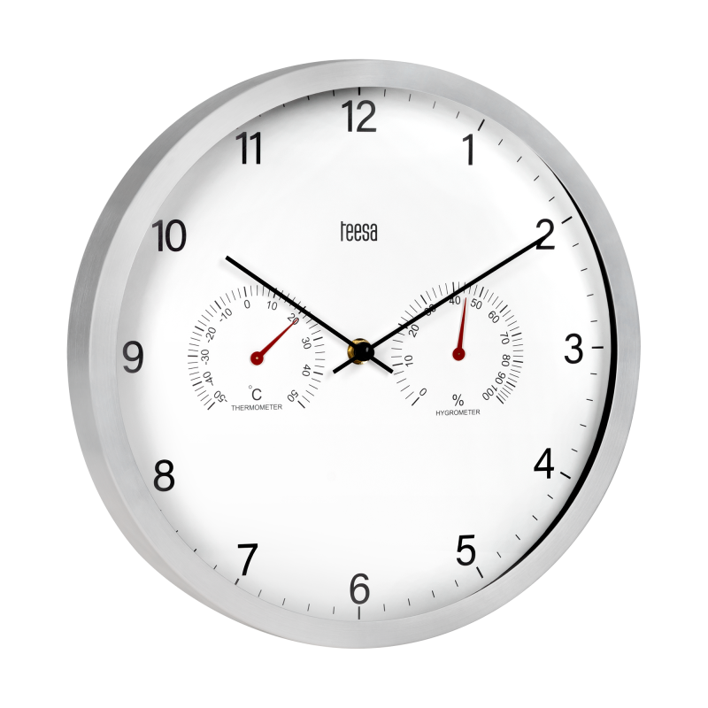 Zegar ścienny 30 cm z termometrem i hydrometrem