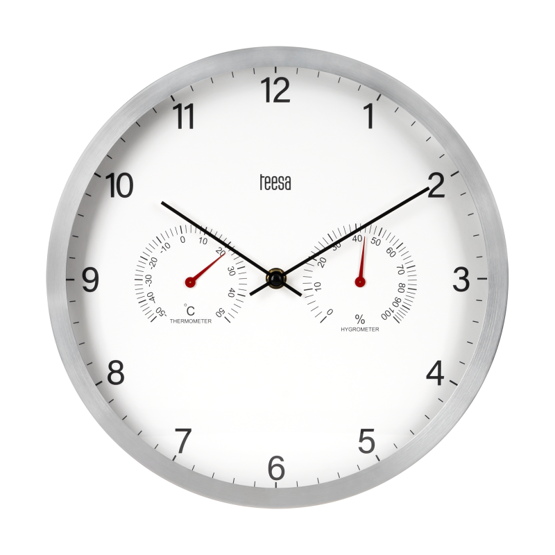 Zegar ścienny 30 cm z termometrem i hydrometrem