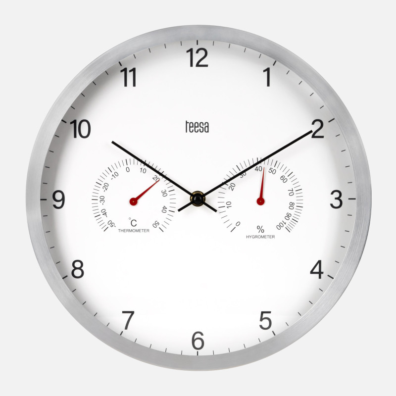Zegar ścienny 30 cm z termometrem i hydrometrem