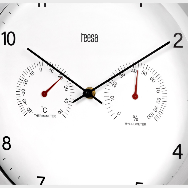 Zegar ścienny 30 cm z termometrem i hydrometrem
