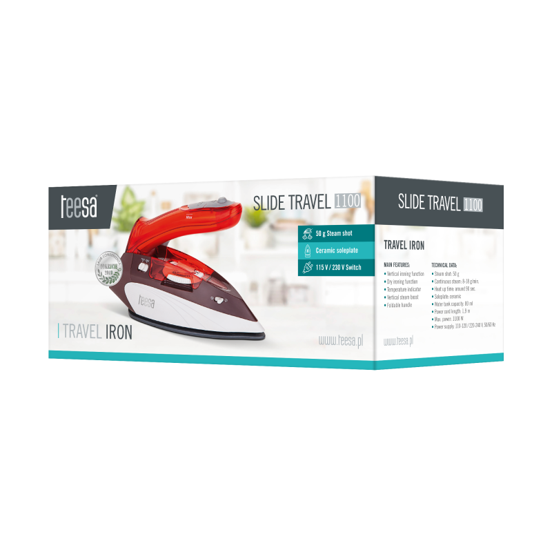 Żelazko turystyczne TEESA SLIDE TRAVEL 1100