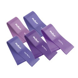 Zestaw gum do ćwiczeń lateksowy - Mini Band L, 2.3-18.2 kg, 5 gum, fioletowy, REBEL ACTIVE