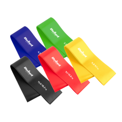 Zestaw gum do ćwiczeń lateksowy - Mini Band L, 2.3-18.2 kg, 5 gum, kolorowy, REBEL ACTIVE