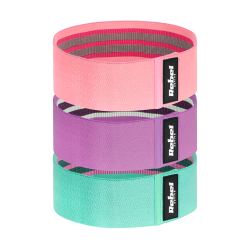 Zestaw gum do ćwiczeń materiałowy - Mini Band M, 27-55 kg, 3 gumy materiałowe, REBEL ACTIVE
