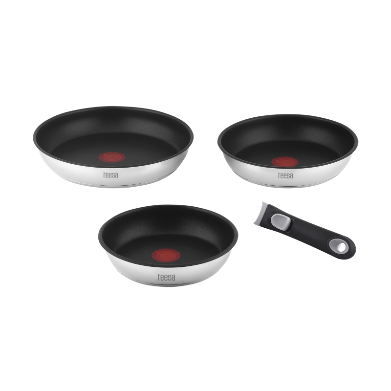 Zestaw patelni z odłączaną rączką 22cm , 24cm 28 cm TEESA FRYING PANS SINGLE HAND