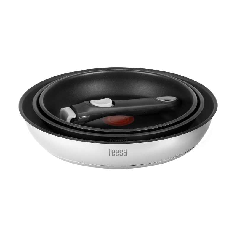 Zestaw patelni z odłączaną rączką 22cm , 24cm 28 cm TEESA FRYING PANS SINGLE HAND