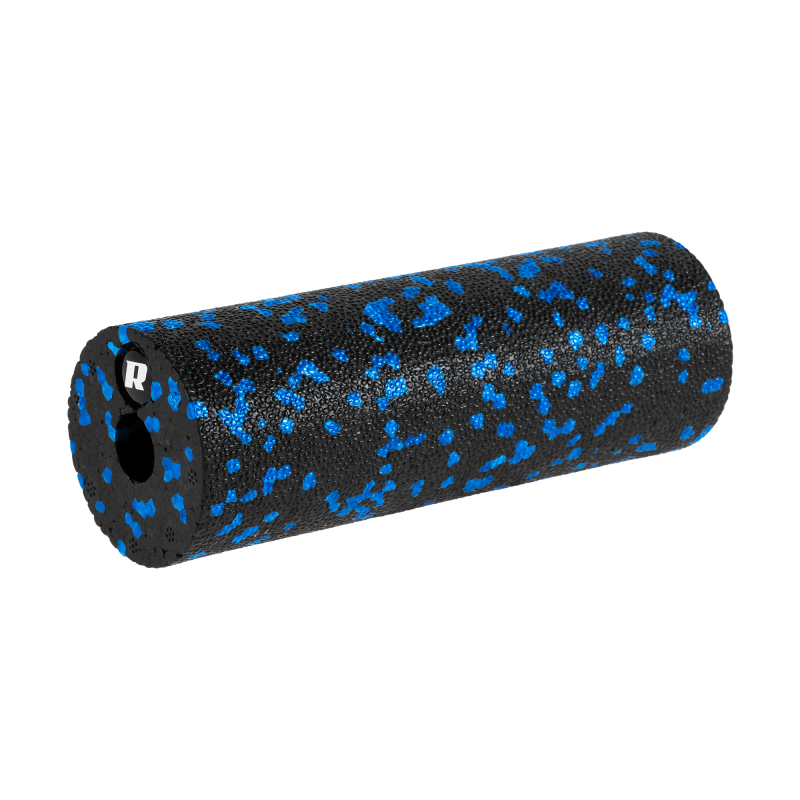 Zestaw wałek do masażu, mini roller, 2 piłki, 2 duoball-e , 6 elementów, kolor czarno-niebieski, materiał EPP, REBEL ACTIVE