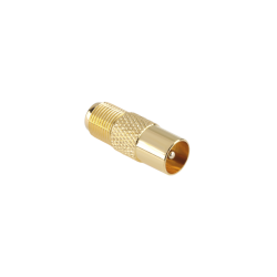 Złącze wtyk TV-gniazdo F CU złote