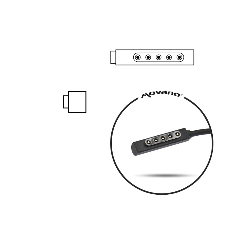 Zasilacz Movano 12v 3.6a (multipin, 5 pinów) 43W do Tablet Microsoft Surface
