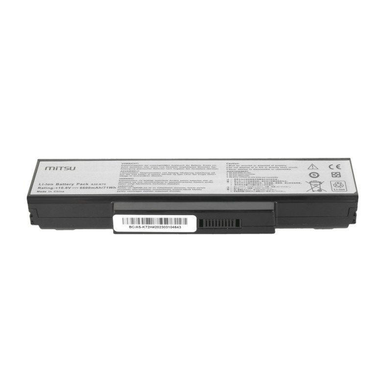Bateria Mitsu do Asus K72, K73, N73, X77 (6600mAh)