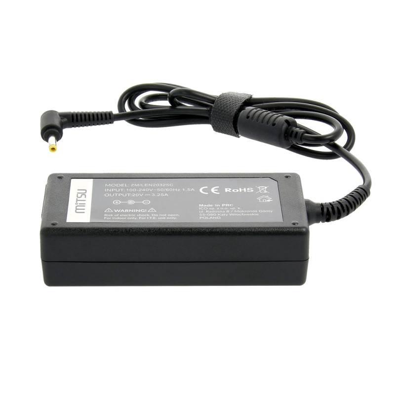 Zasilacz Mitsu 20v 3.25a (4.0x1.7) 65W do Lenovo