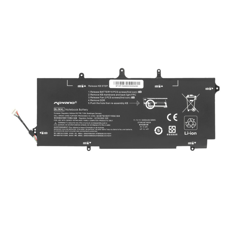 Bateria do HP EliteBook Folio 1040 G1, G2