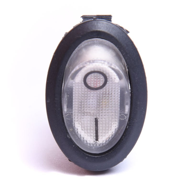 PRZEŁĄCZNIK AC 230V PODŚWIETLANY OWALNY BIAŁY