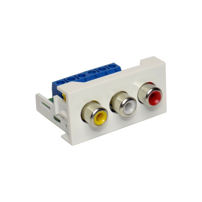 ADAPTER 3xRCA 22.5x45mm MOSAIC D-LAN