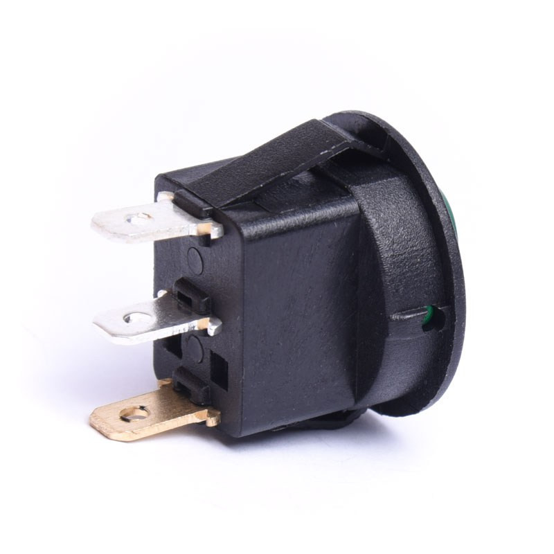 PRZEŁĄCZNIK 12V  OKRĄGŁY PODŚWIETLANY ZIELONY