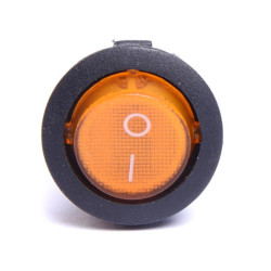 PRZEŁĄCZNIK AC 230V OKRĄGŁY PODŚWIETLANY ŻÓŁTY