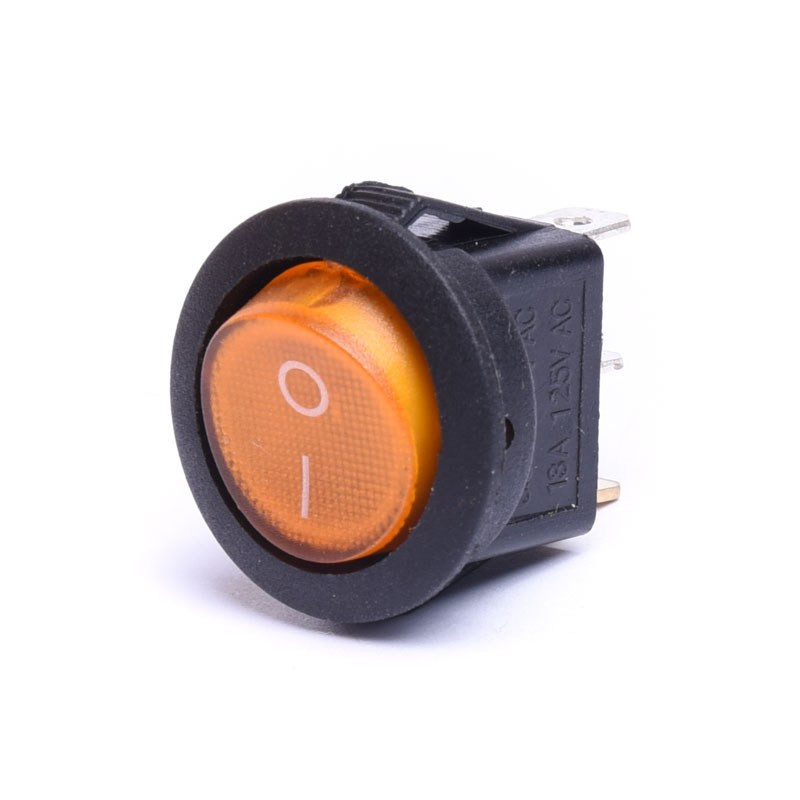 PRZEŁĄCZNIK AC 230V OKRĄGŁY PODŚWIETLANY ŻÓŁTY