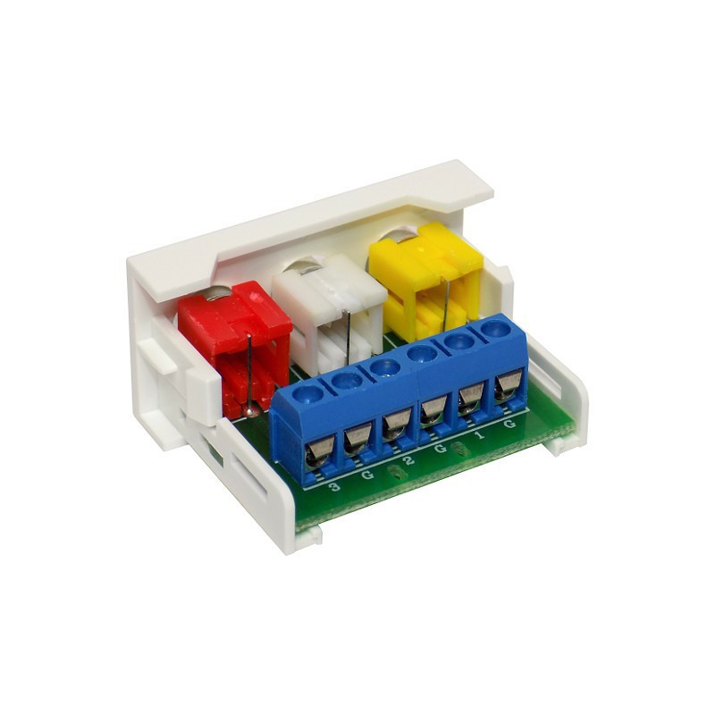 ADAPTER 3xRCA 22,5x45 MOSAIC D-LAN