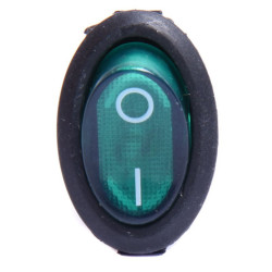 PRZEŁĄCZNIK AC 230V PODŚWIETLANY OWALNY ZIELONY