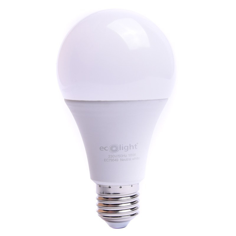 ŻARÓWKA LED E27 18W ECO=LIGHT 4000K 1620LM NEUTRALNA EC79549