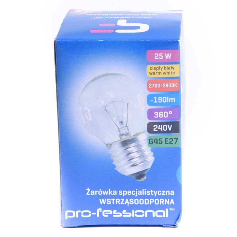 ŻARÓWKA E27 25W KULKA PRZEŹROCZYSTA