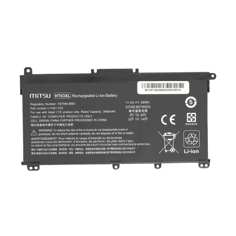 Bateria Mitsu do HP 240 G7, 250 G7, 340 G5