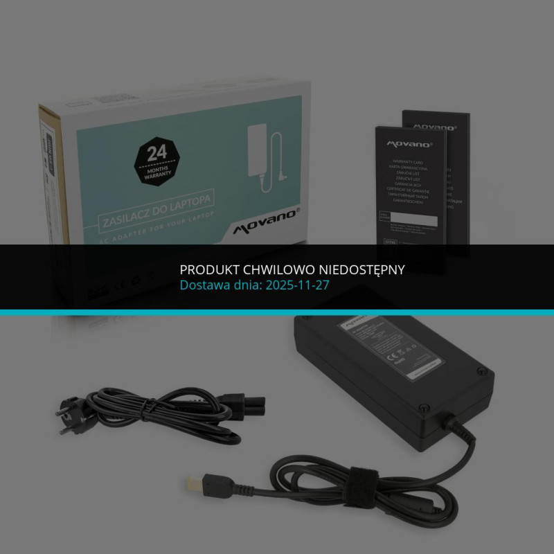 Zasilacz Movano 20v 11.5a (prostokątny 11.0x4.5 pin - Yoga) 230W do Lenovo