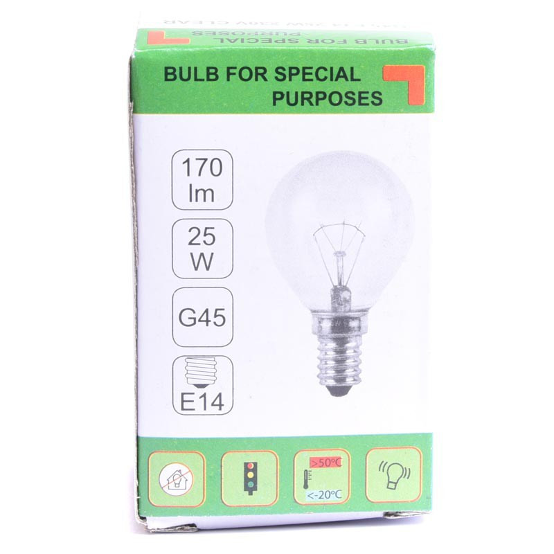 ŻARÓWKA E14 25W KULKA PRZEŹROCZYSTA