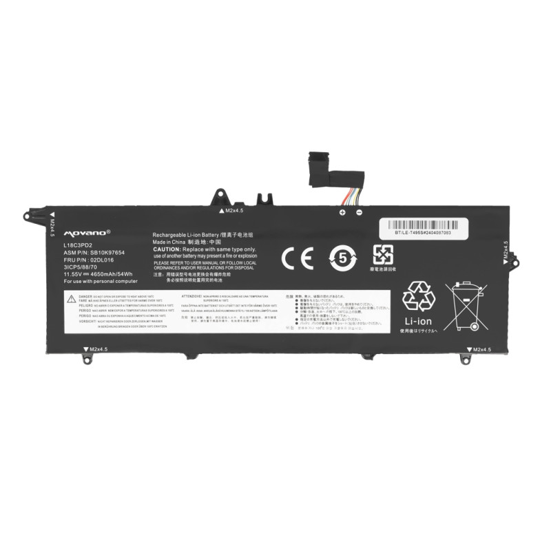 Bateria do Lenovo ThinkPad T490s, T495s, T14s
