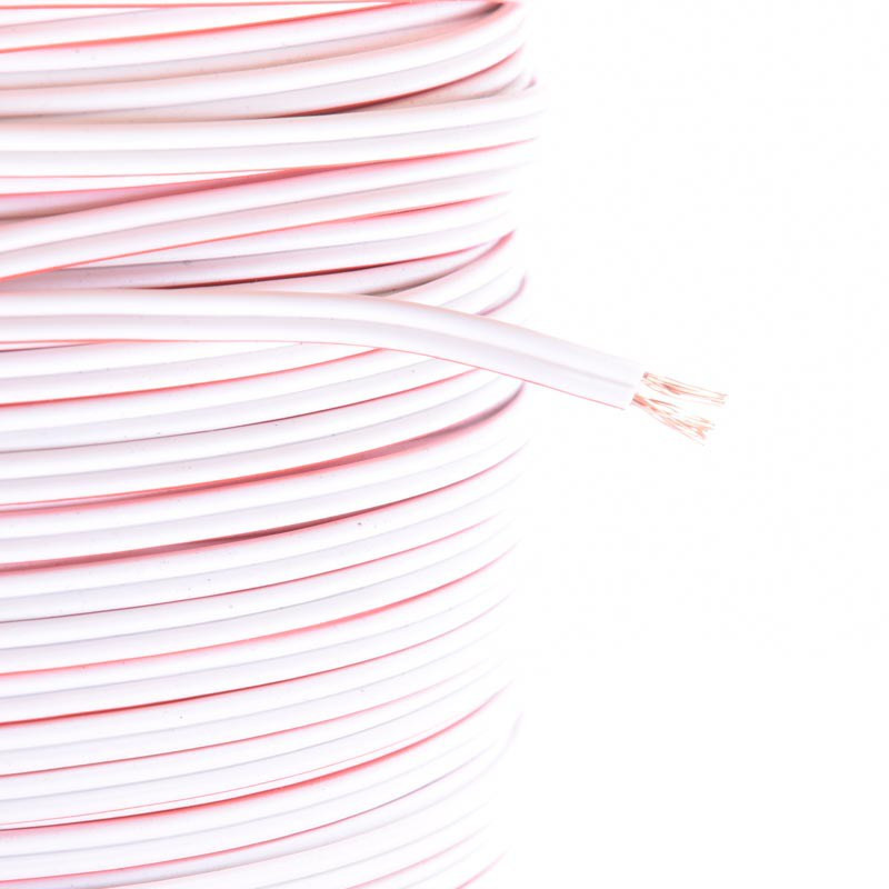 PRZEWÓD GŁOŚNIKOWY 2x0,22mm BIAŁY Z PASKIEM