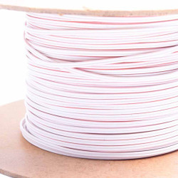 PRZEWÓD GŁOŚNIKOWY 2x0,22mm BIAŁY Z PASKIEM