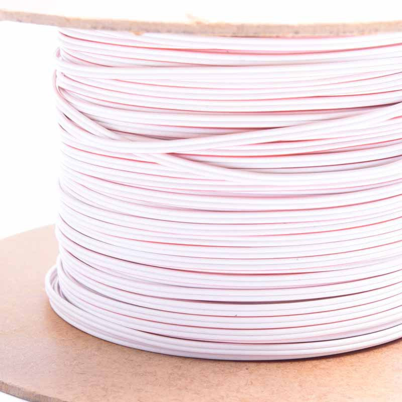 PRZEWÓD GŁOŚNIKOWY 2x0,22mm BIAŁY Z PASKIEM