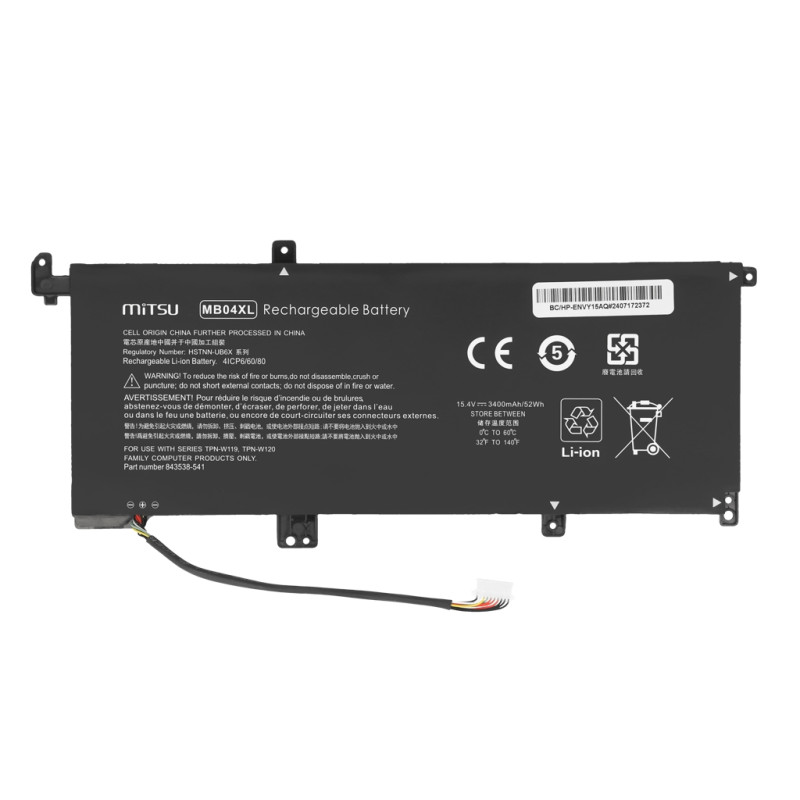Bateria Mitsu do HP Envy 15-aq, 15t-aq, x360 15-ar