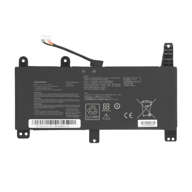 Bateria Movano do Asus ROG Strix G512LU, G531GU, G712LU