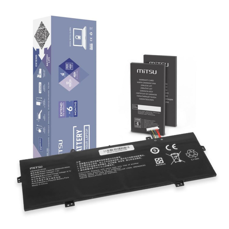 Bateria Mitsu do Huawei Matebook 14, X Pro, MagicBook (9 PIN)