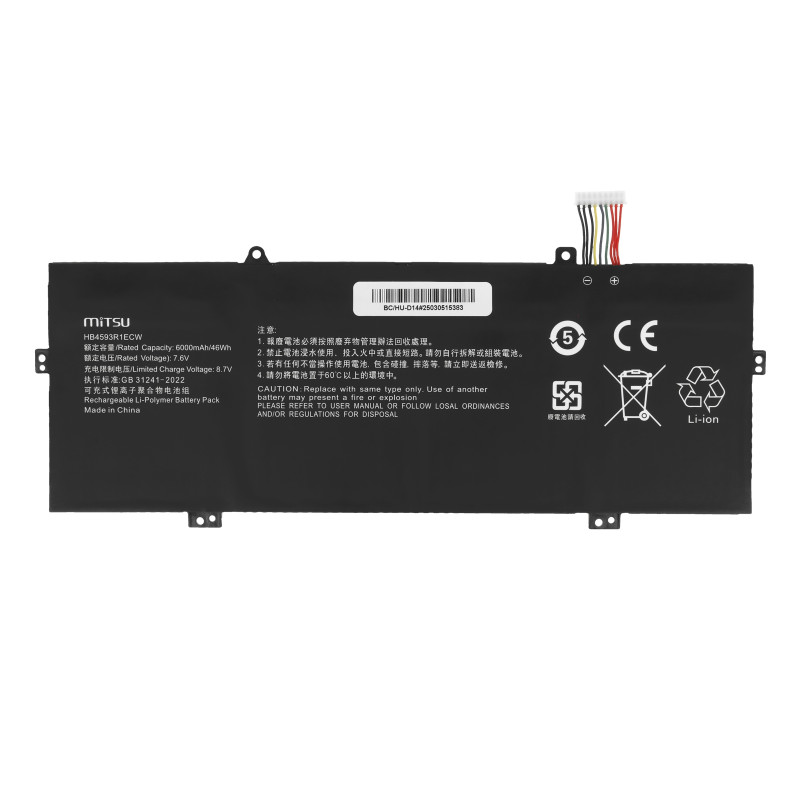 Bateria Mitsu do Huawei Matebook 14, X Pro, MagicBook (9 PIN)