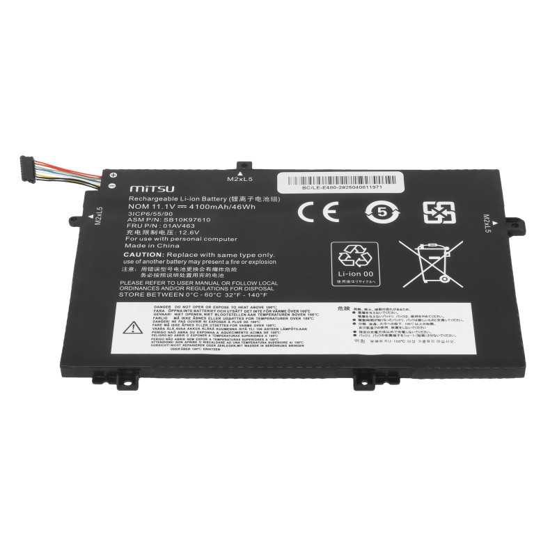 Bateria Mitsu do Lenovo ThinkPad L14, L15, L480, L580