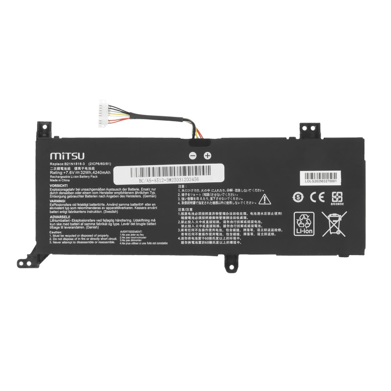 Bateria Mitsu do Asus Vivobook 14 A416J, 15 D515D