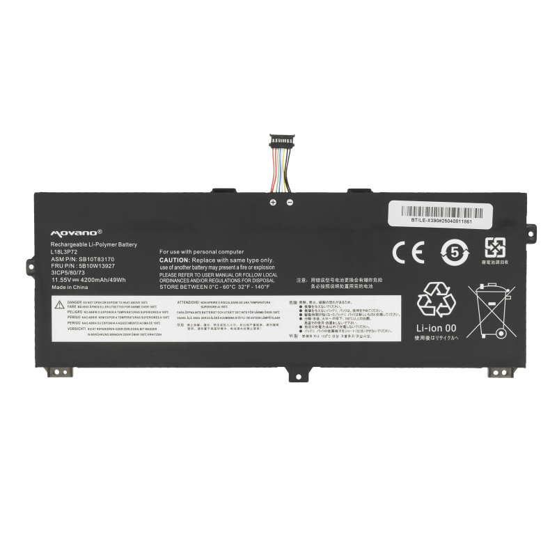 Bateria do Lenovo Thinkpad Yoga X390, X13