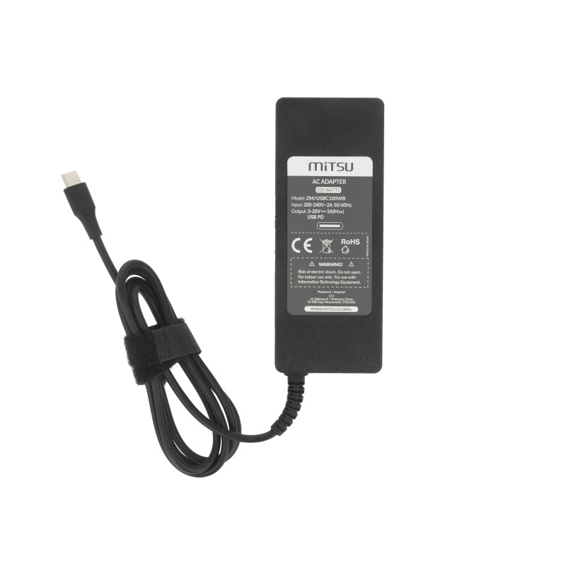 Zasilacz Mitsu 100W USB type C USB-C (black)